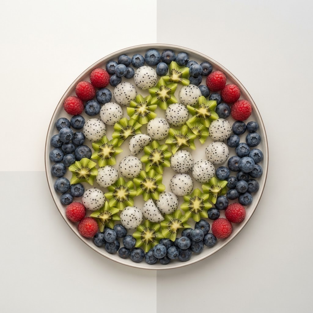 Mosaico Tropical de Frutos Silvestres y Cítricos