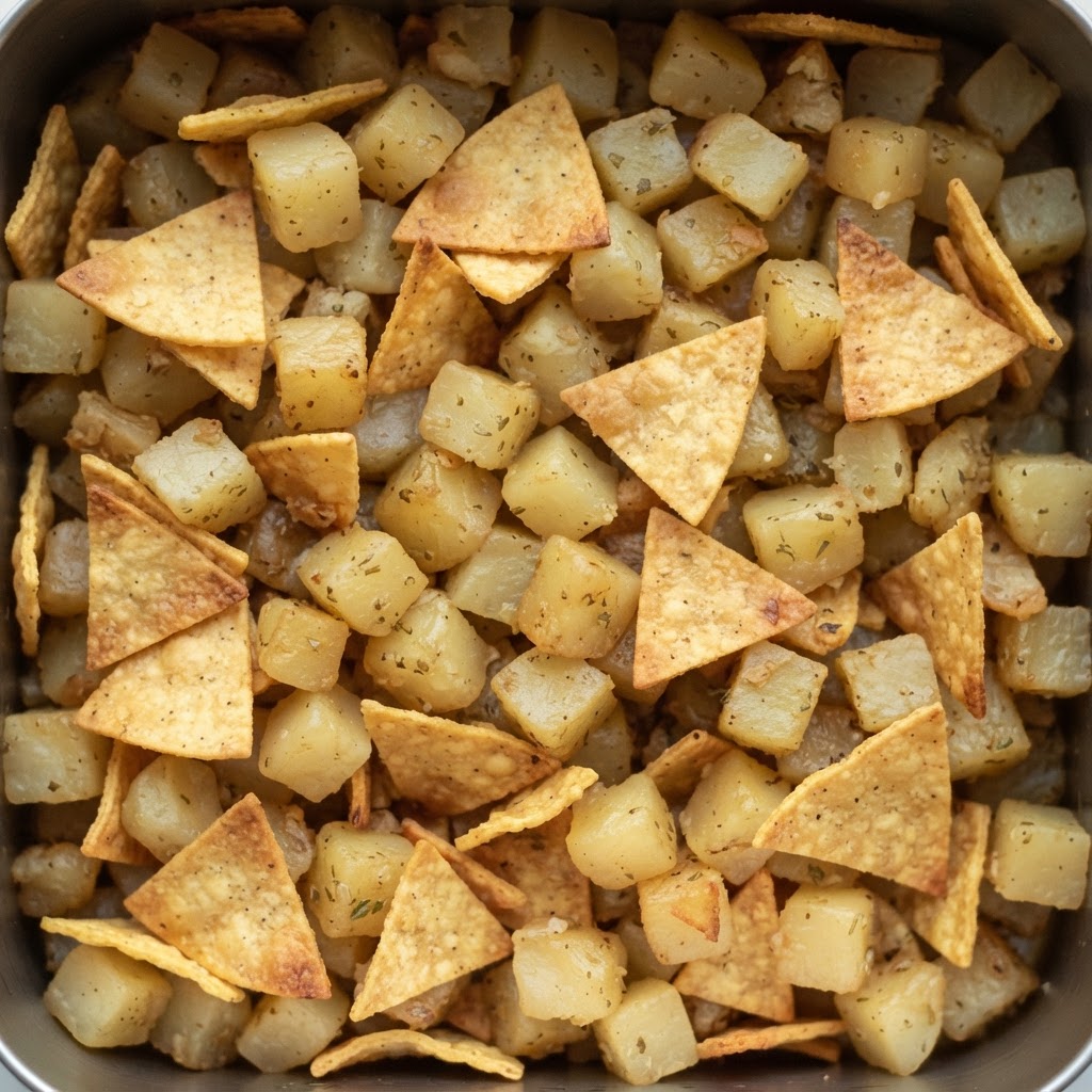 Tortillitas de Maíz al Comal con Trozos de Papa Dorada