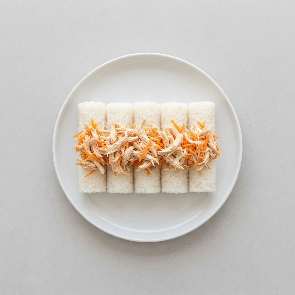 Bocaditos Dorados de Pollo y Arroz 'Estilo Sushi'