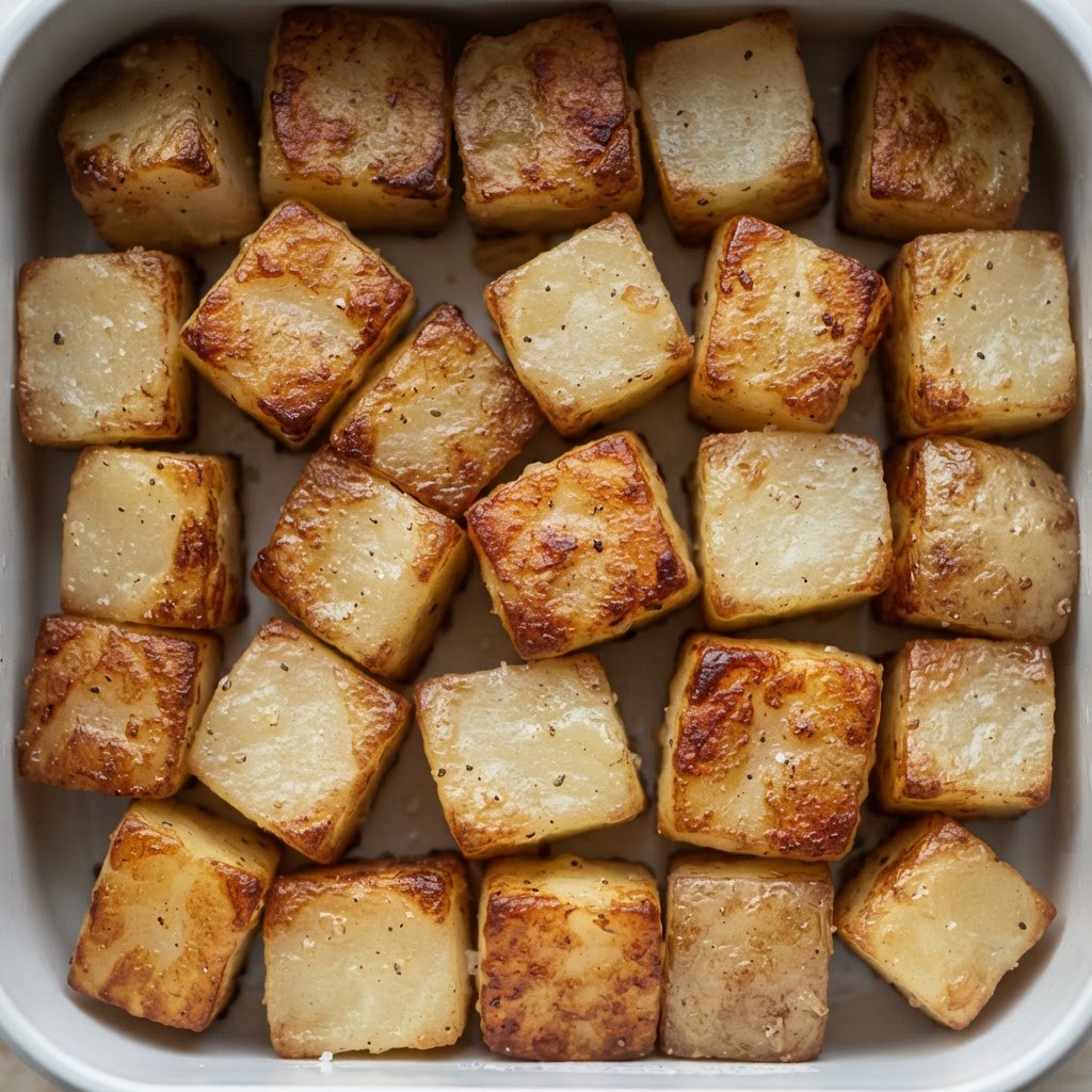 Cubitos dorados de papa y romero