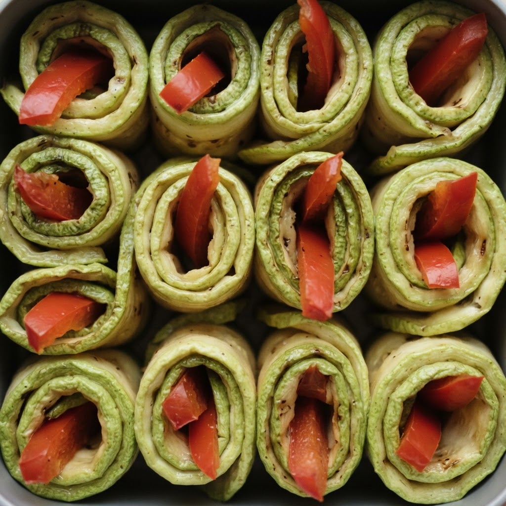 Rollitos de Calabacín y Pimiento al Estilo Mediterráneo