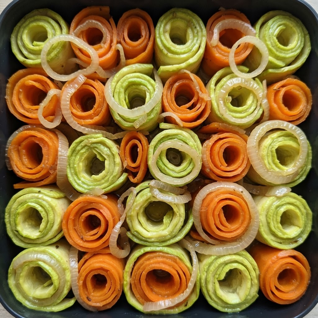 Carpaccio de vegetales al grill con toque cítrico
