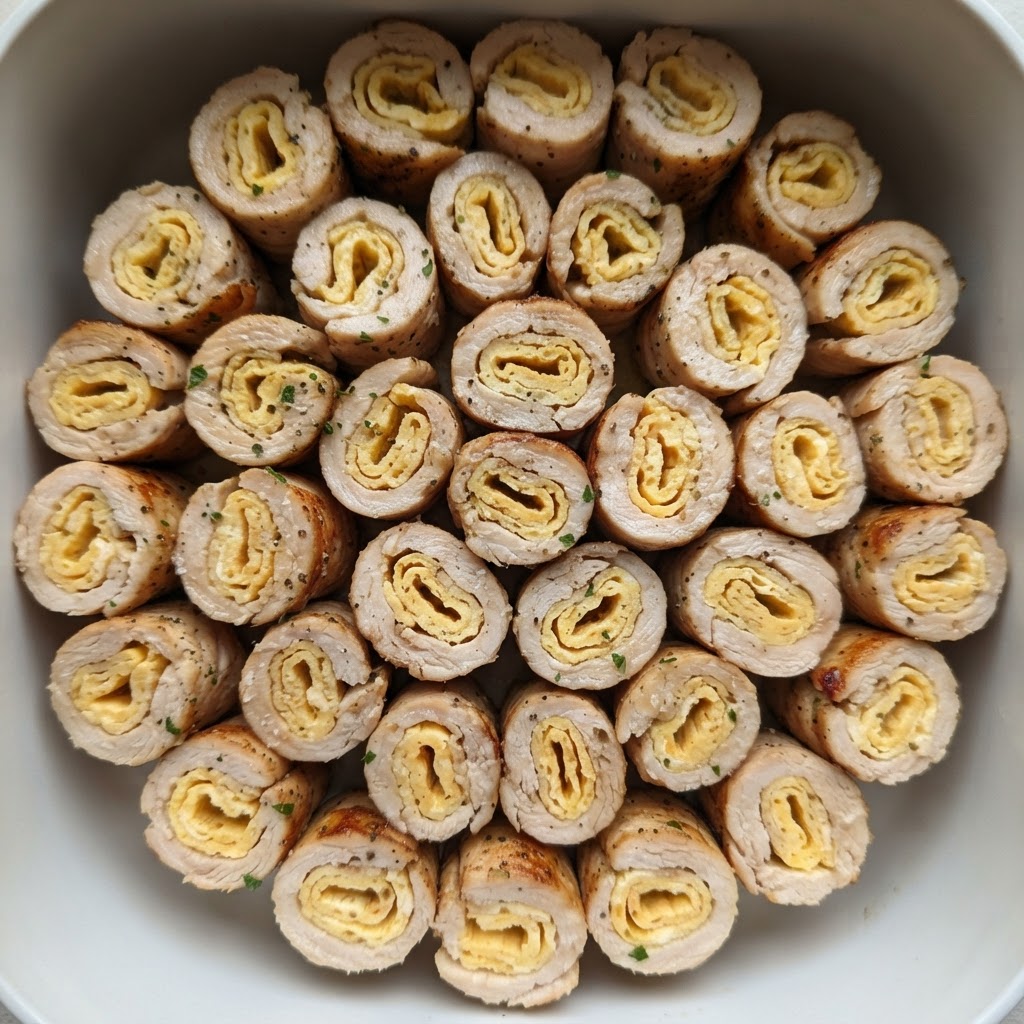 Rollitos de Pollo y Huevo en Estilo Oriental