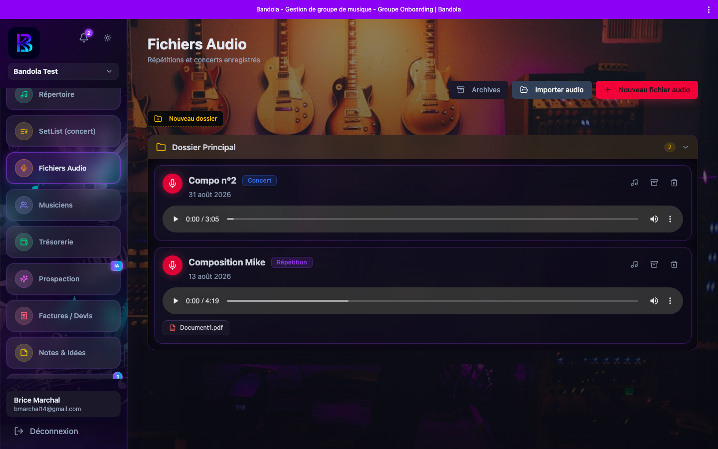Fichiers audio