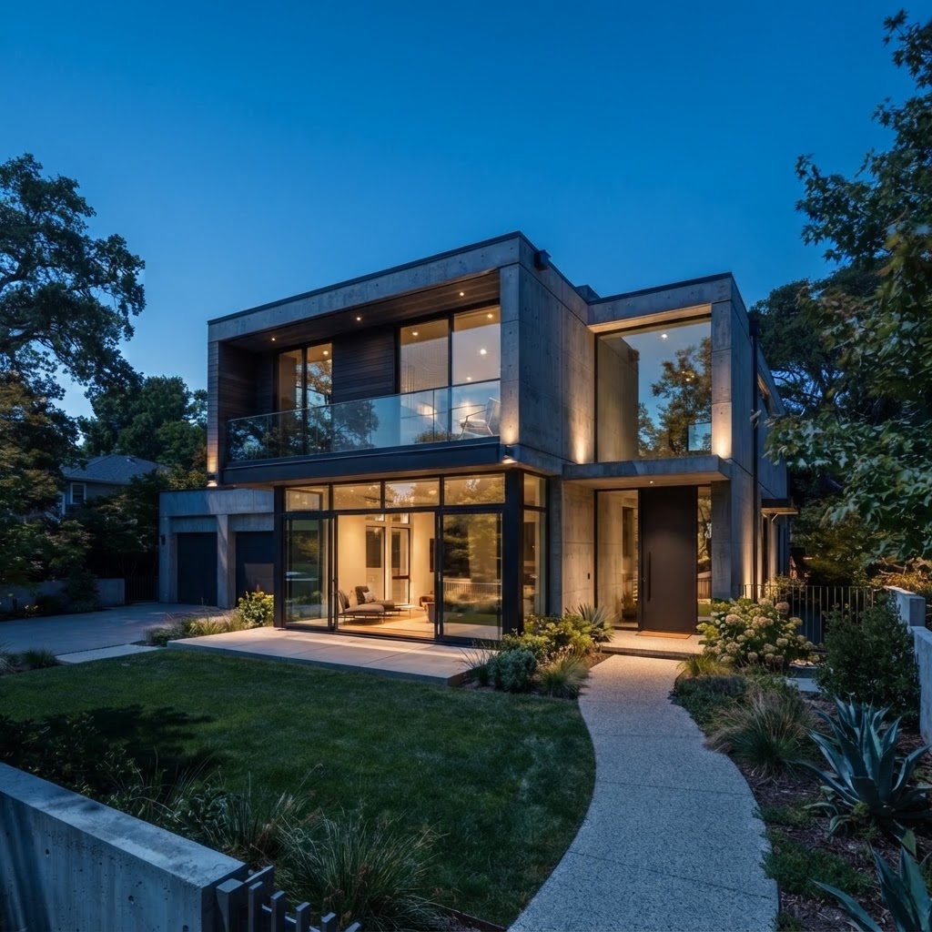 Day Architecture Photo to Cinematic Night Scene
