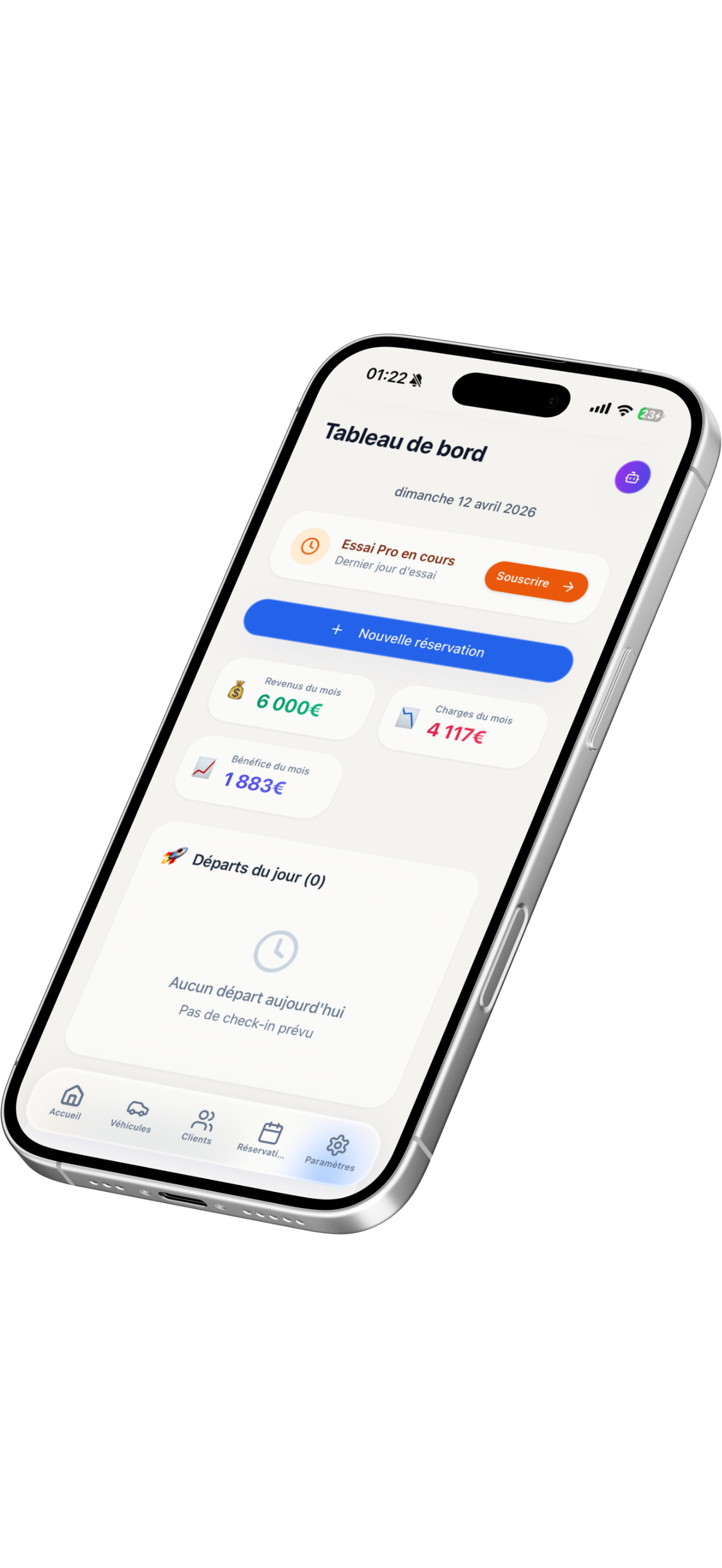 App tableau de bord