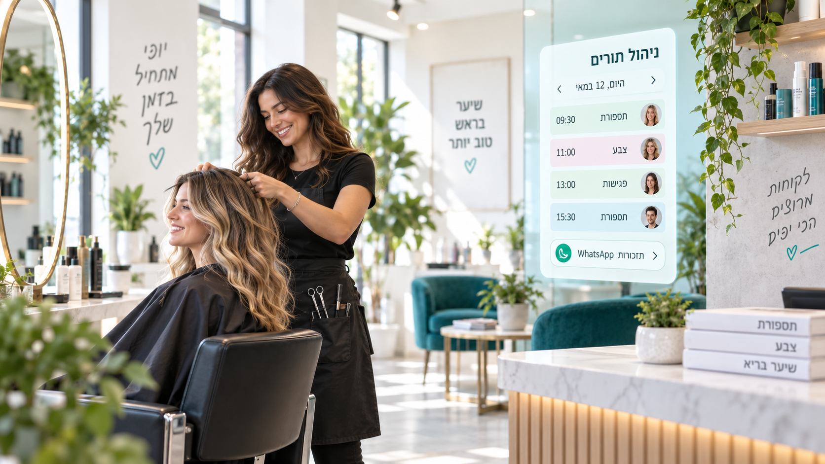 אתר העסק בתורי עם שירותים וצוות המחוברים לקביעת תורים