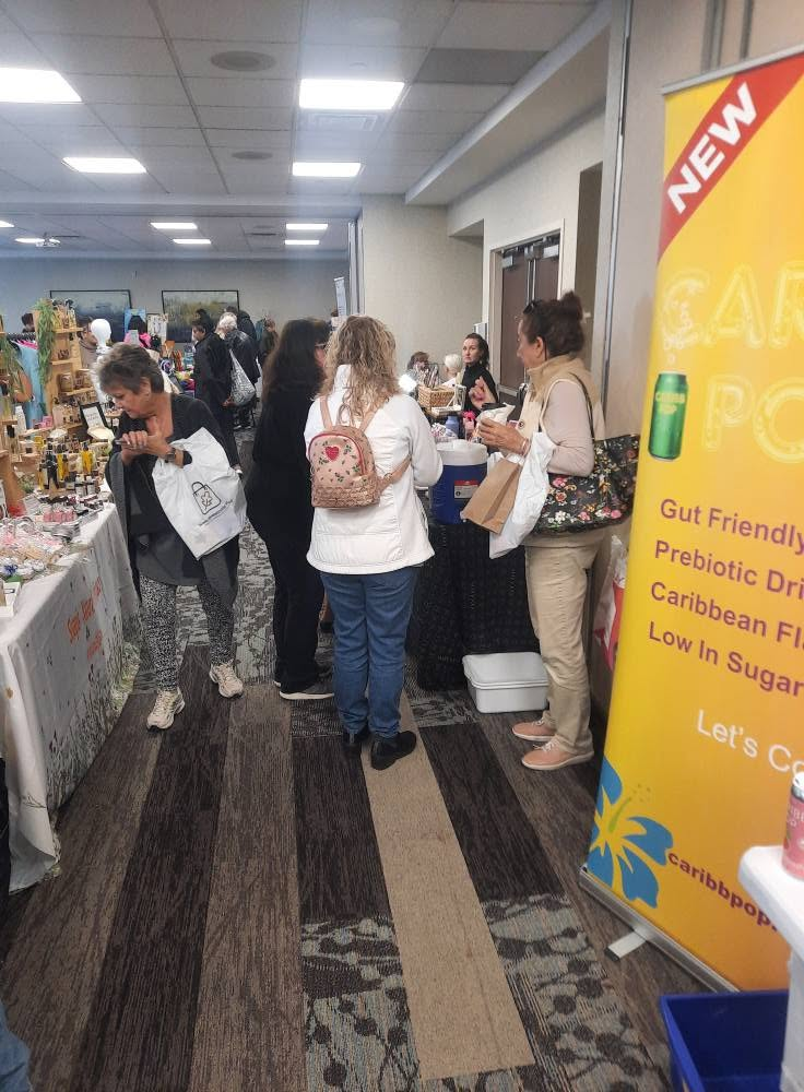 A bustling vendor aisle at the expo