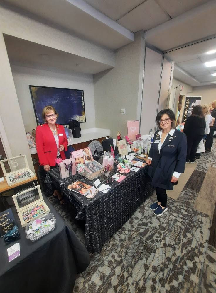 Mary Kay beauty products and jewelry display