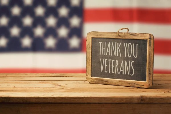 Thank You Veterans - American flag with gratitude message