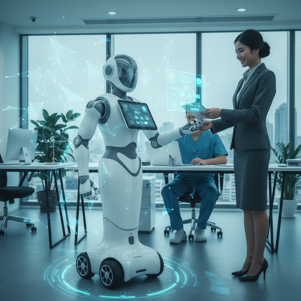 Business robot assisting with automated workflows