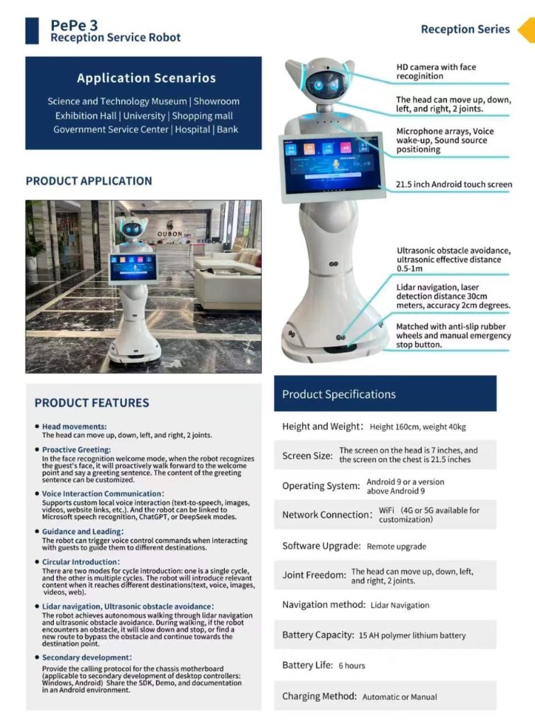 PePe 3 Reception Service Robot
