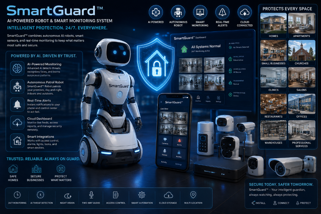SmartGuard home and business monitoring system graphic