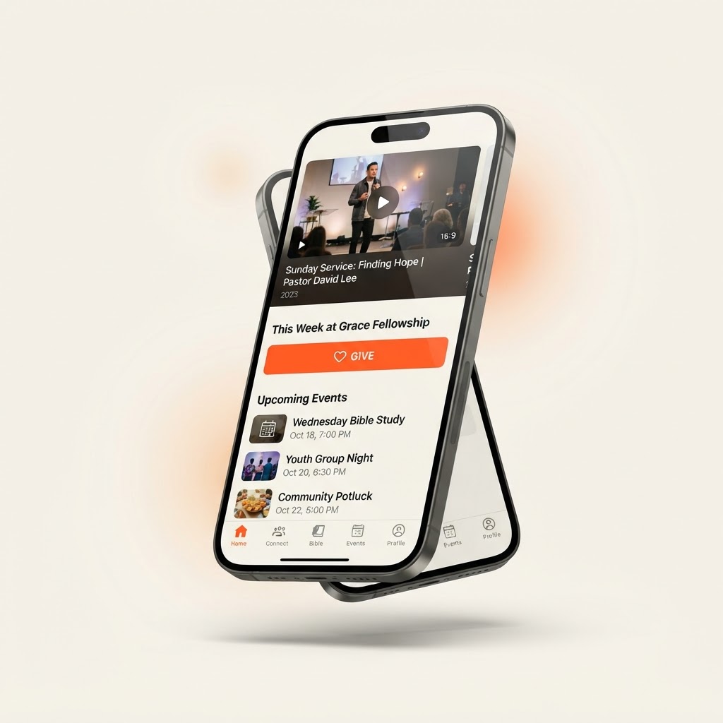 Church member app on a smartphone