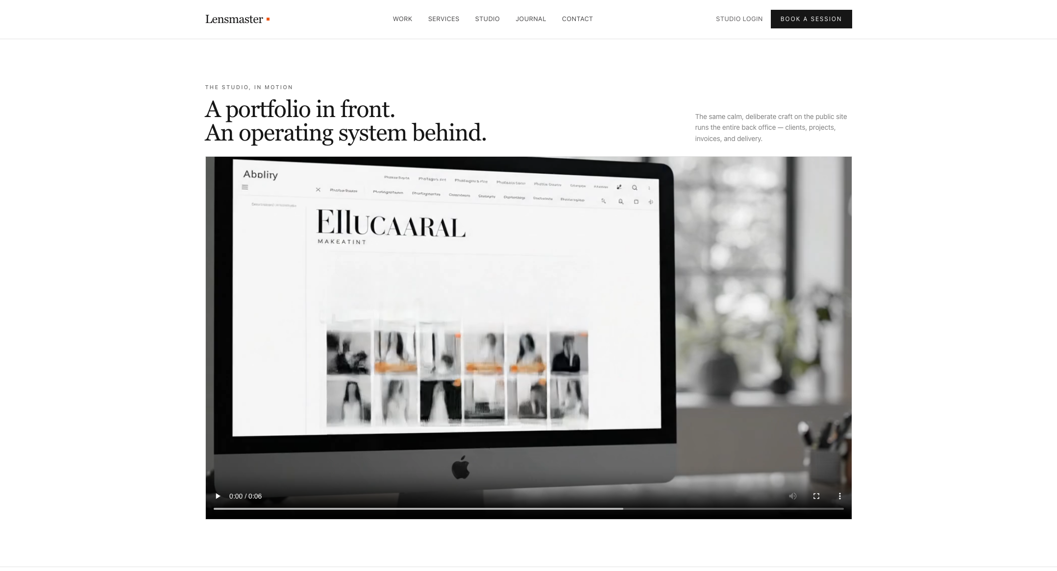 Lensmaster Studio website preview