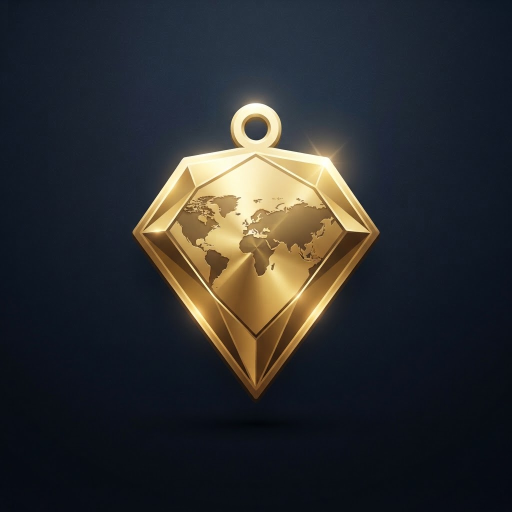 Logo 2 — Diamentowy pin z mapą