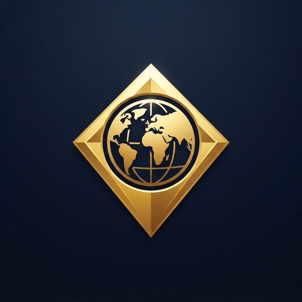 Logo 1 — Złoty pin z globem
