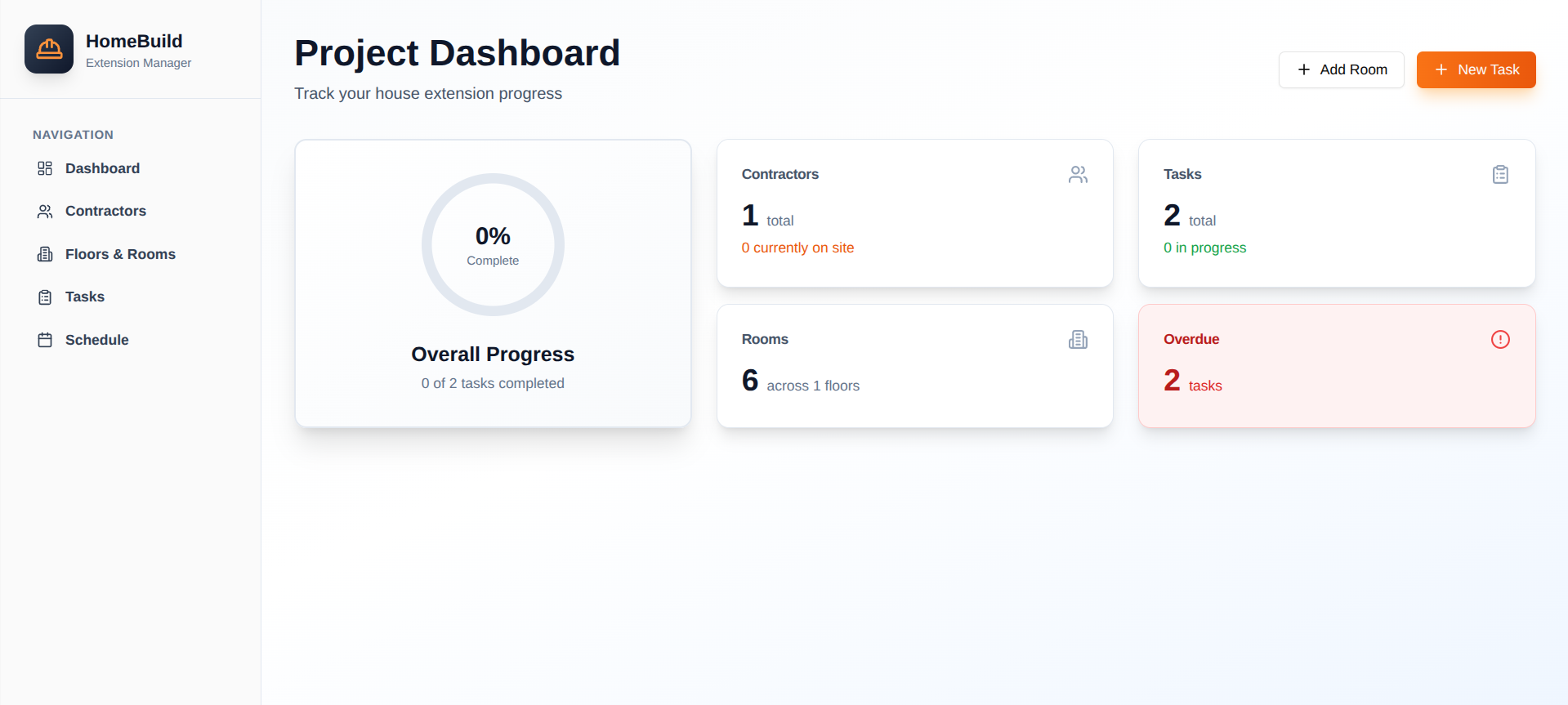 Homebuild Extension Manager template preview