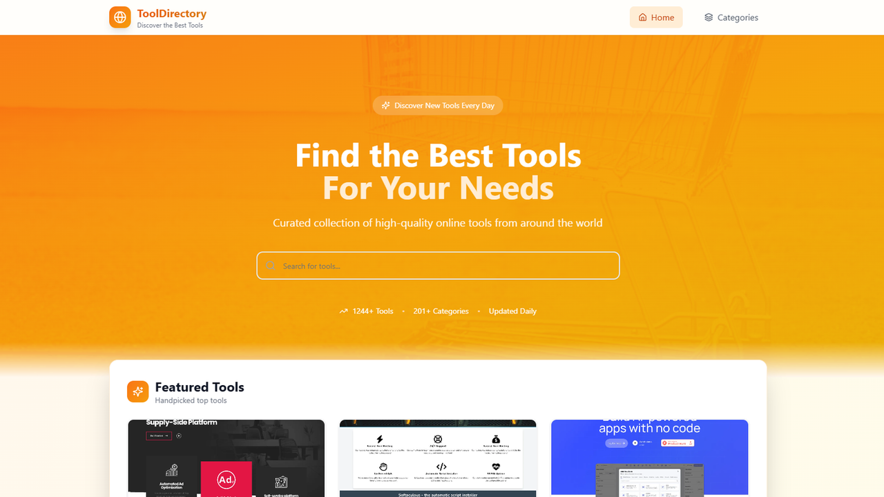 ToolDirectory - List of online tools template preview