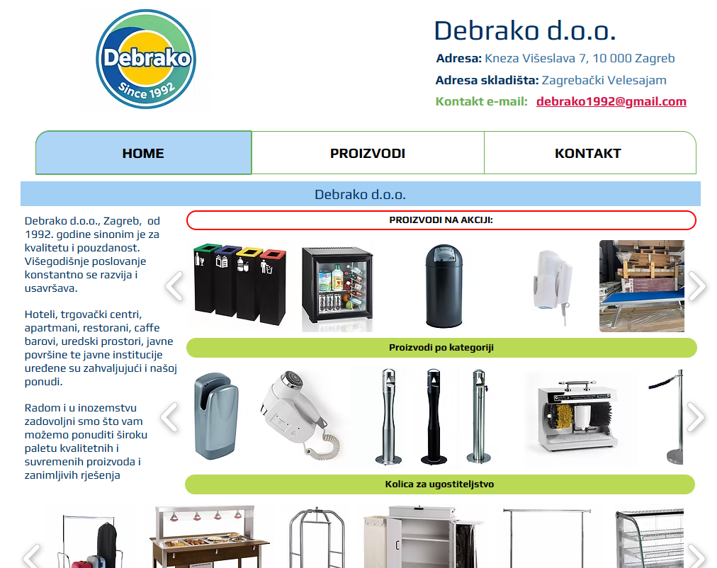 Debrako originalna web stranica - www.debrako.com