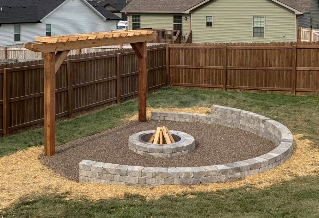 Fire Pit & Pergola Project Completed in Nicholasville
