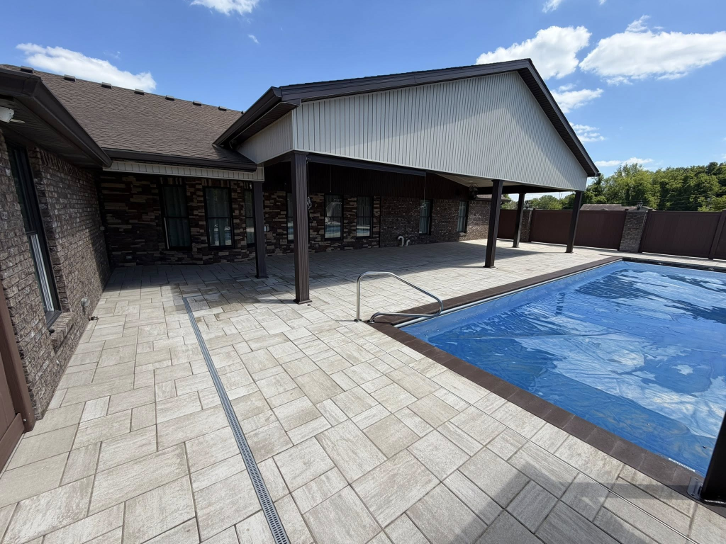 2,500 Sq. Ft. Paver Pool Deck - Techo-Bloc Blu 60 in Caffè Crema 2