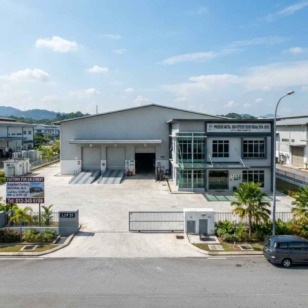 detached factory for rent in Seremban, Negeri Sembilan, Malaysia — 148,011 sqft