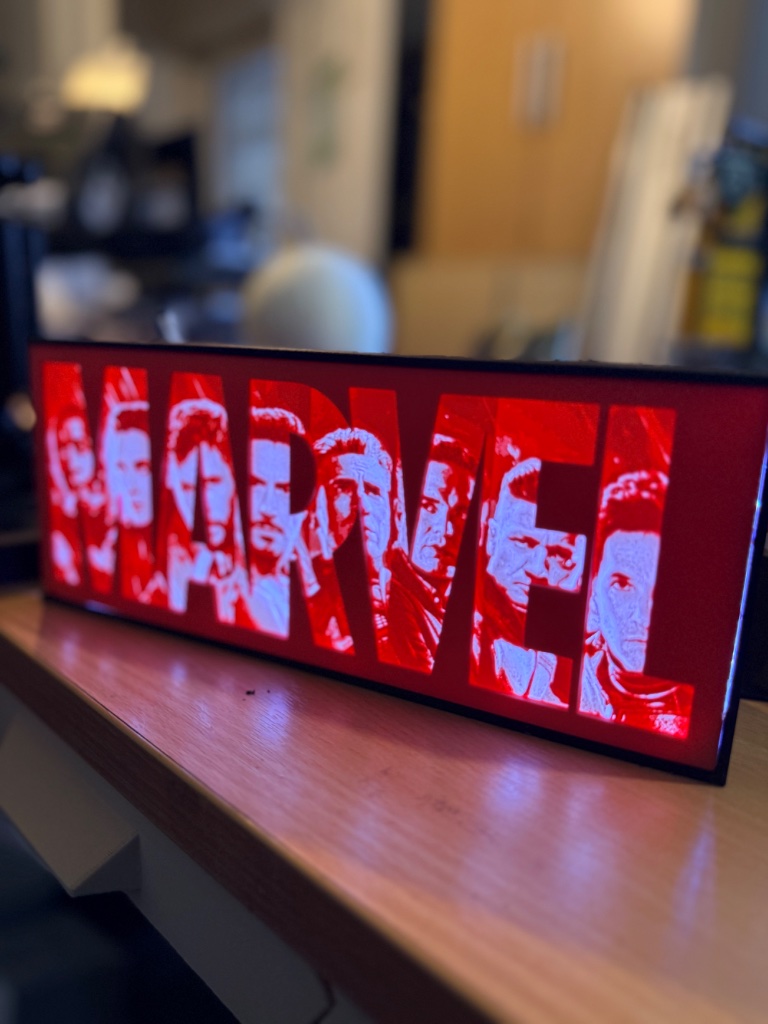 Marvel dual-colour lithophane light box — perfect for any Marvel fan