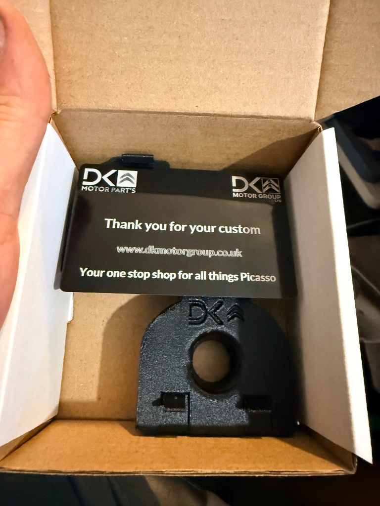 Boxed up & ready for despatch — complete with laser engraved metal thank you card