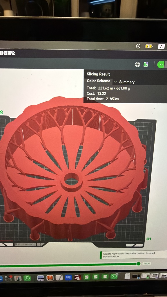 30cm Syrian hamster wheel — sliced & ready (21h 53m print, 661g filament)