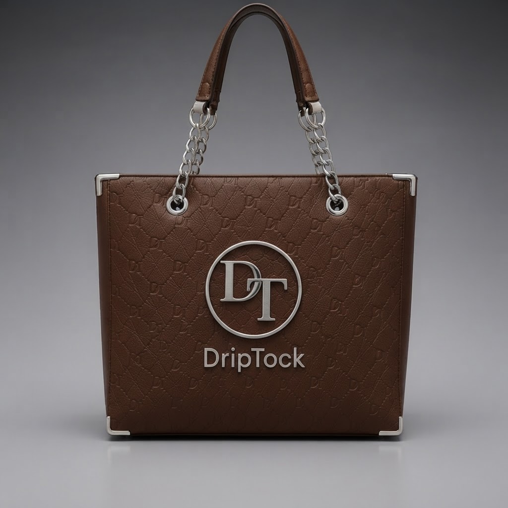 DripTock Brown Monogram Chain Tote