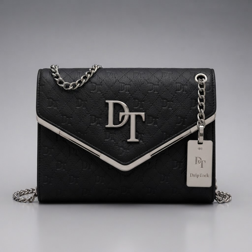 DripTock Black Quilted Chain Bag
