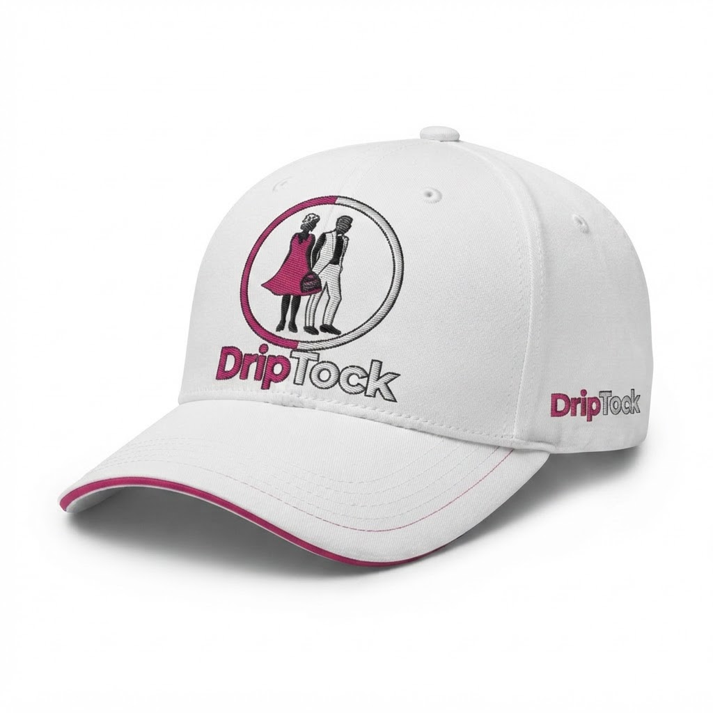 DripTock Couple Crest White Cap