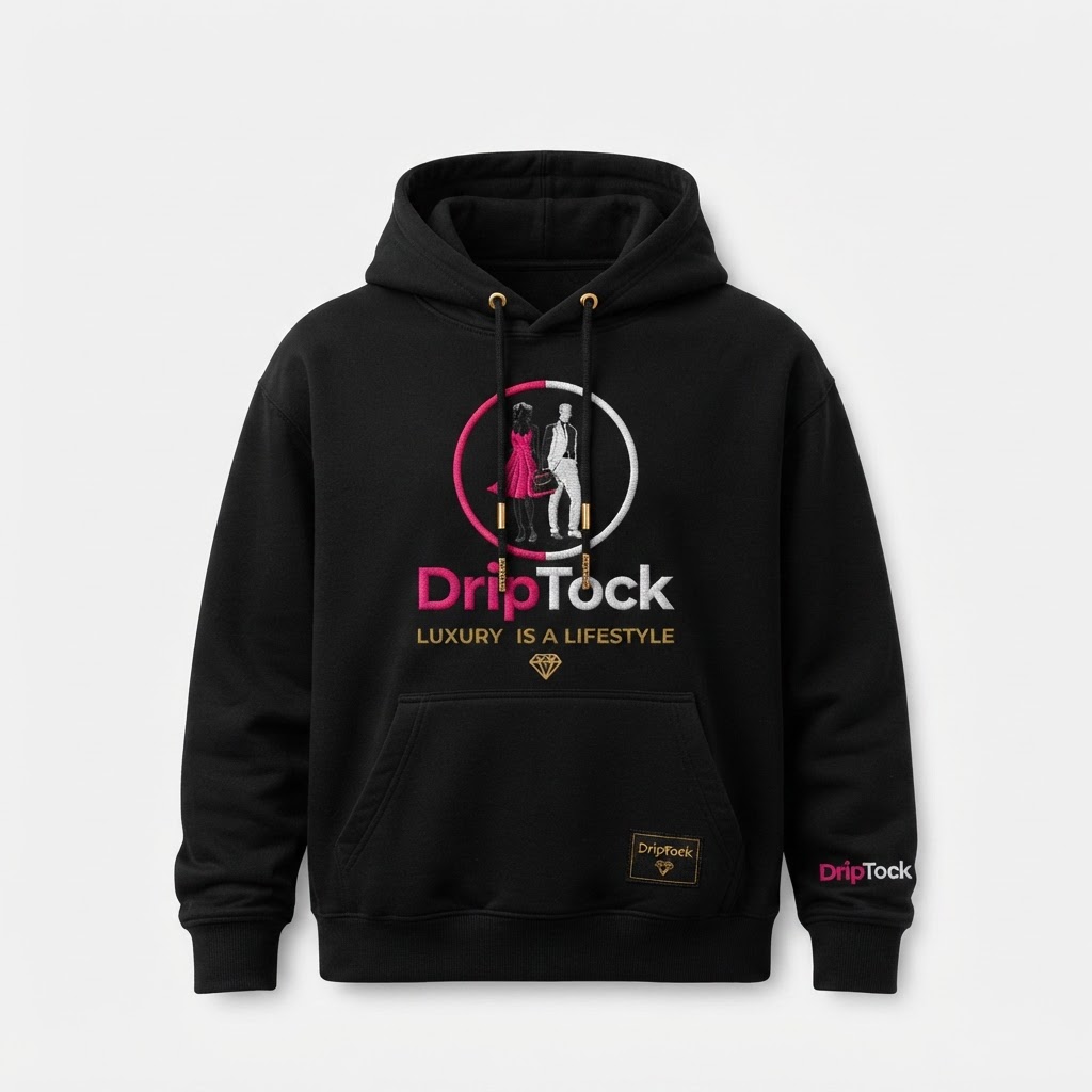 DripTock Black Luxury Hoodie