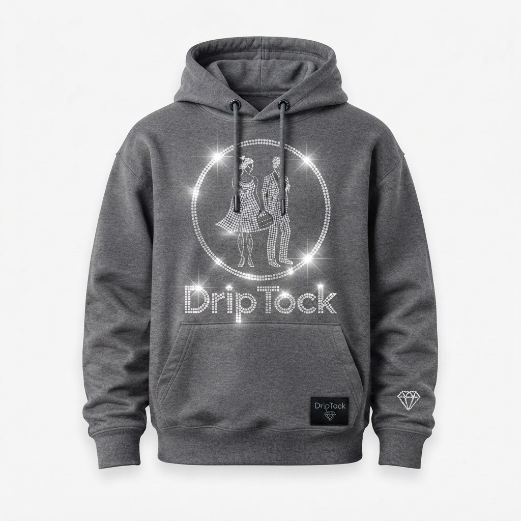 DripTock Ice Bling Smoke Gray Hoodie