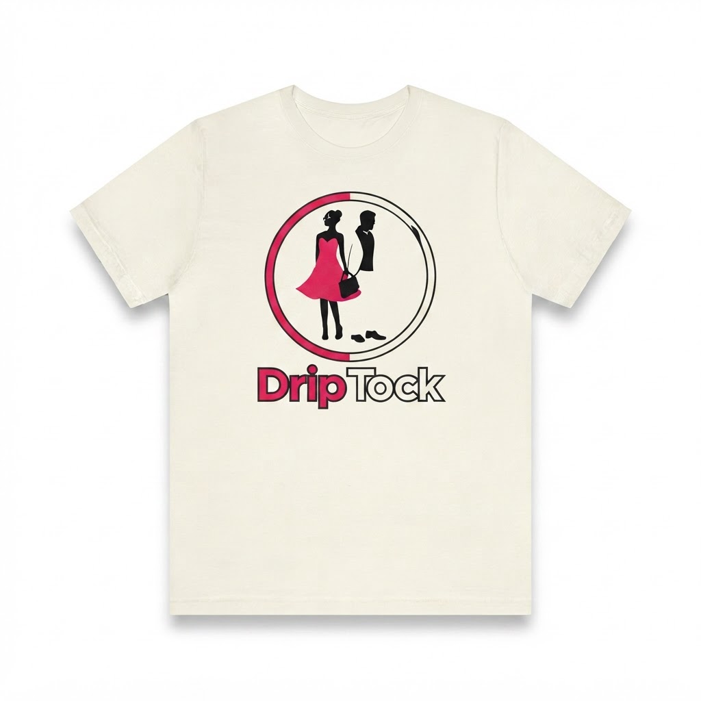 DripTock Couple Crest Cream Tee