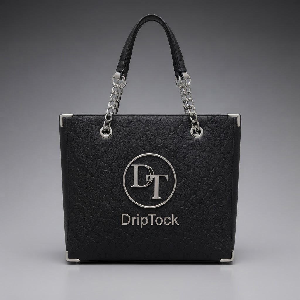 DripTock Black Monogram Chain Tote