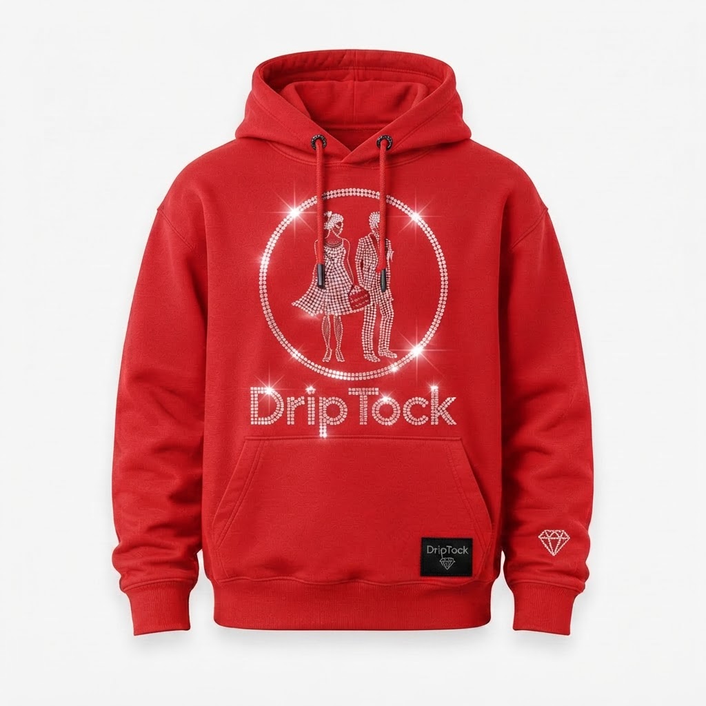 DripTock Silver Bling Red Hoodie