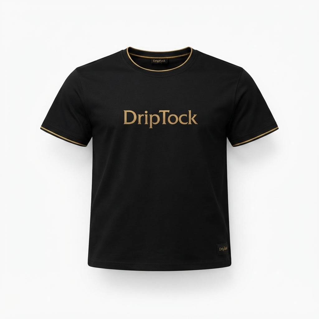 DripTock Black/Gold Trim Tee