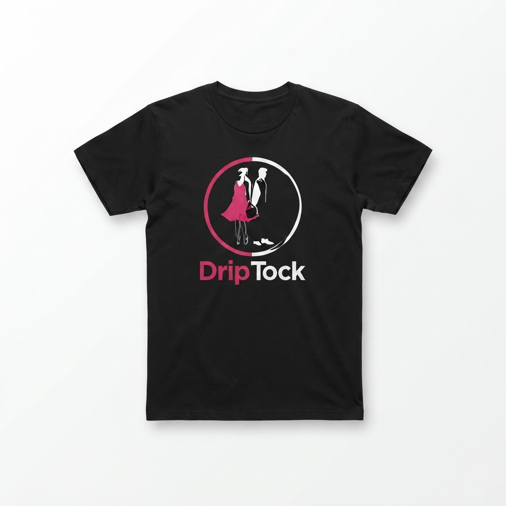 DripTock Couple Crest Black Tee