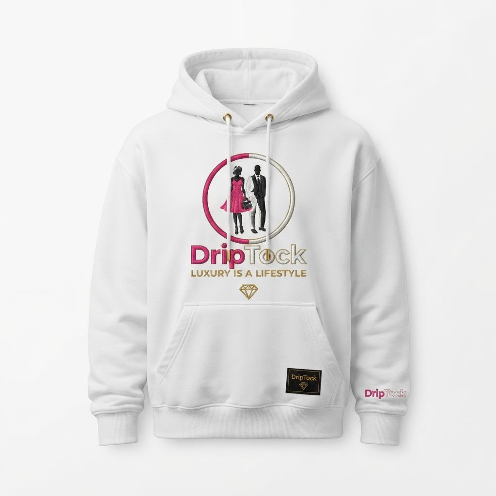DripTock White Luxury Hoodie