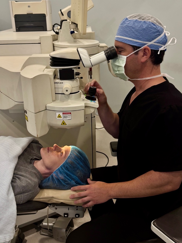 PRK surgery in progress at Rayner Eye Clinic