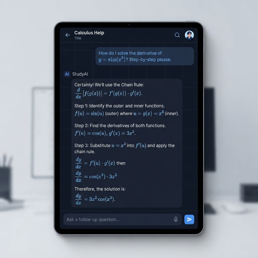 chud. explaining a calculus step in a chat interface