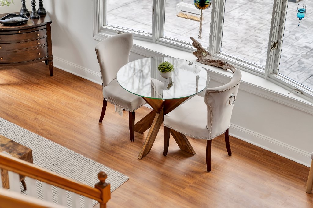 AirBnB Dining Area Glass Table