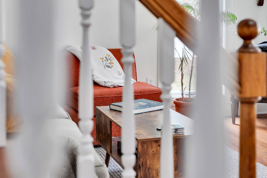 AirBnB Living Room Staircase View