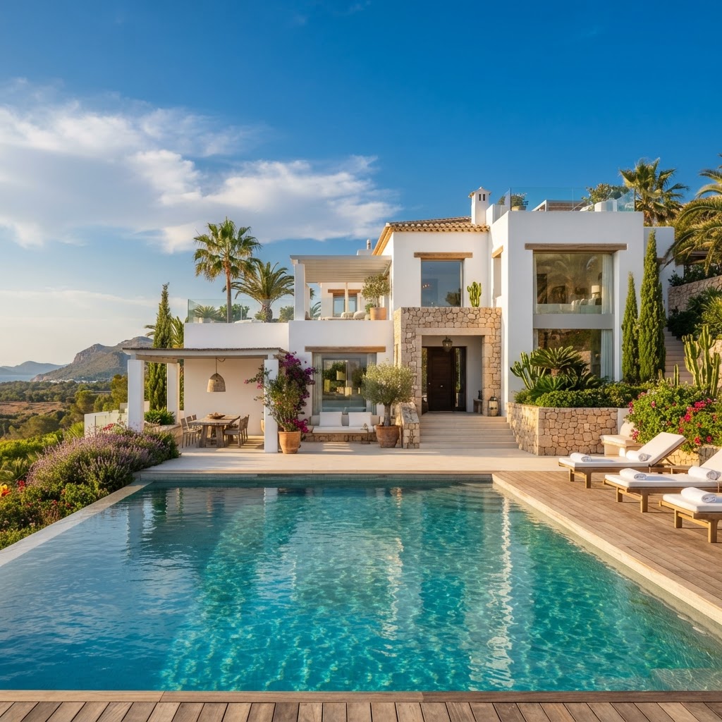 Villa recién pintada en Ibiza