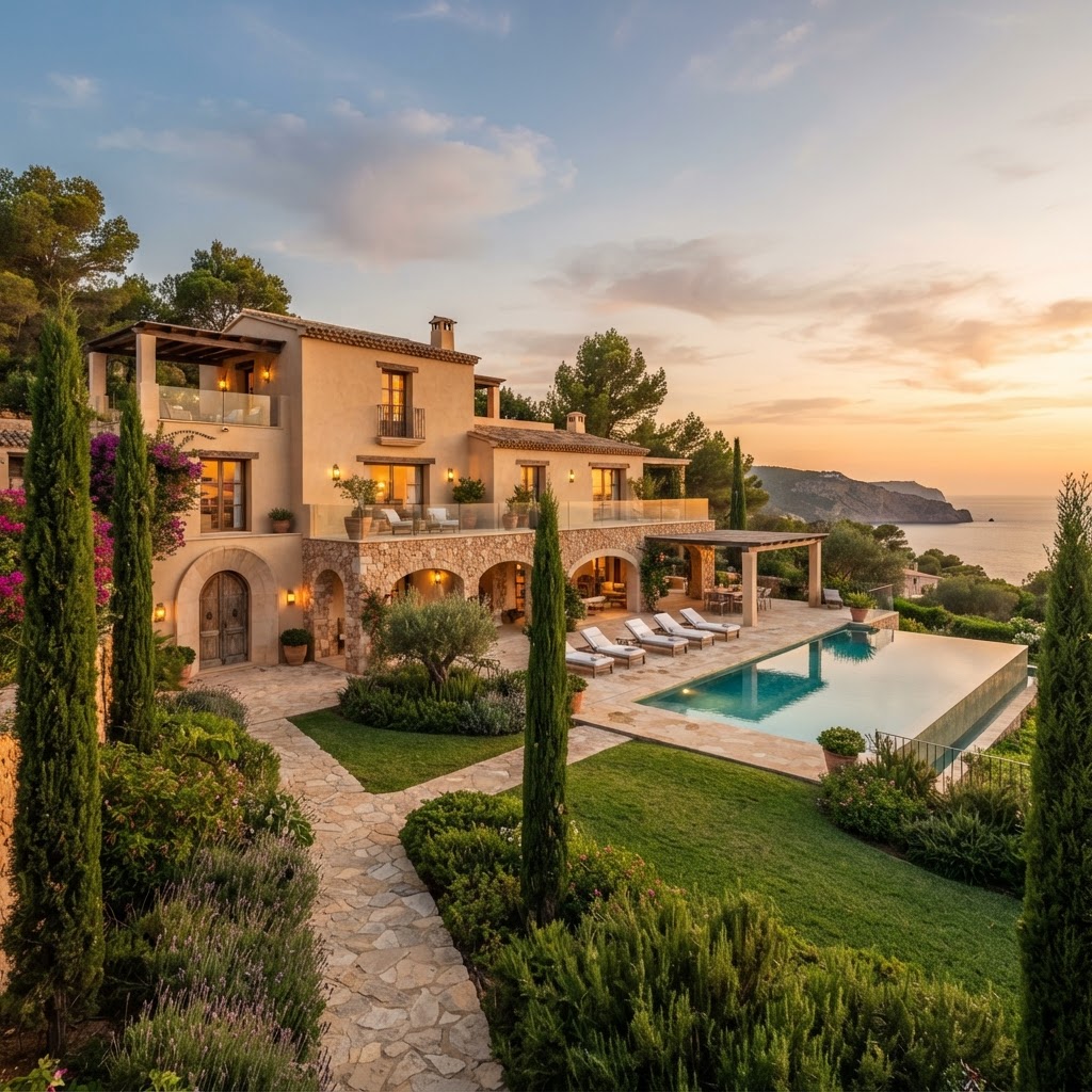 Villa con fachada renovada en Ibiza