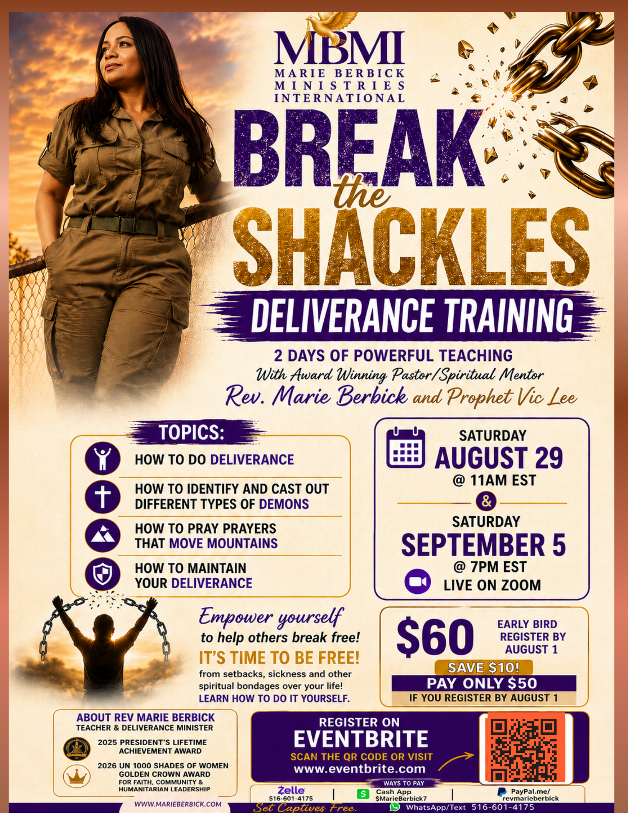 Break the Shackles - Deliverance Training with Rev. Marie Berbick and Prophet Vic Lee