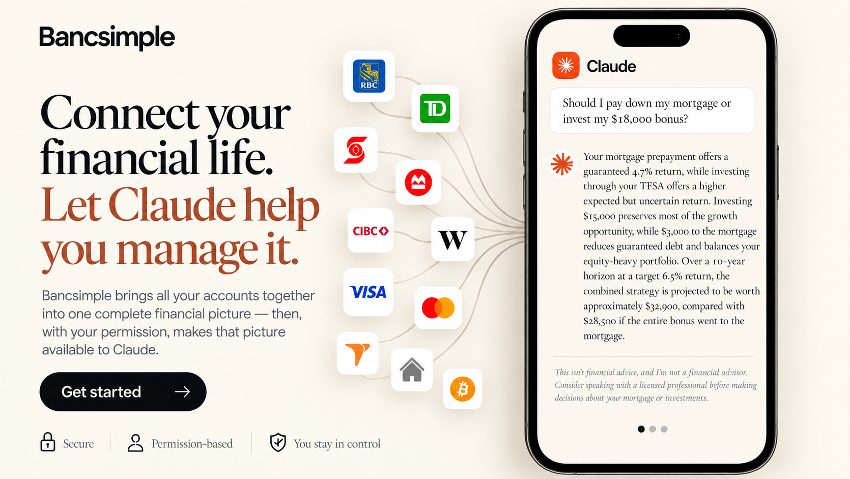 Connect your financial life. Let Claude help you manage it.