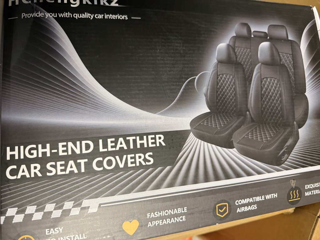 Universal Napa Leather Car Seat Covers - Black (Full Set)